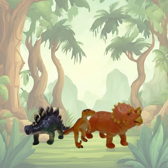 Learning Resources Jumbo Dinosaurs Set Triceratops, Velociraptor, Stegosaur 3408 - Picture 2 of 7